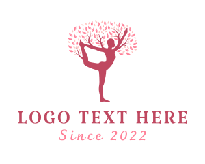 Vegetarian - Human Yoga Tree logo design
