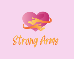Arms - Heart Hug Love logo design