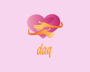 Romantic - Heart Hug Love logo design