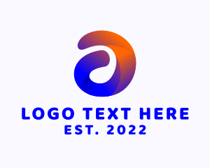 Lettering - Gradient Swirl Letter O logo design