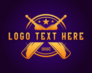 Sports Cricket Bat logo design