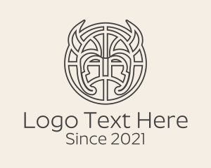 Norse - Viking Helmet Horns logo design