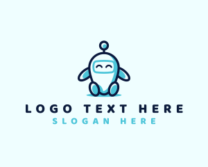 Happy - Cute Android Robot logo design