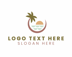 Summer - Palm Tree Beach Resort logo design