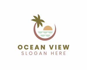 Palm Tree Beach Resort logo design