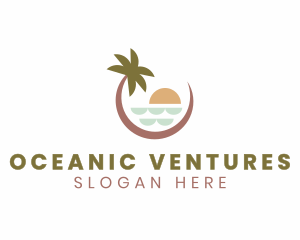 Palm Tree Beach Resort logo design