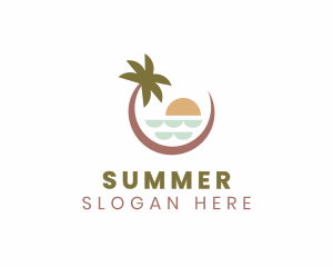 Palm Tree Beach Resort logo design