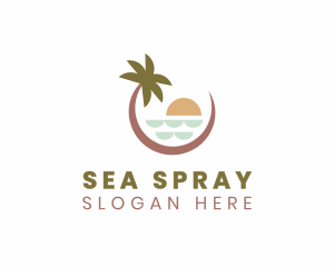 Palm Tree Beach Resort logo design