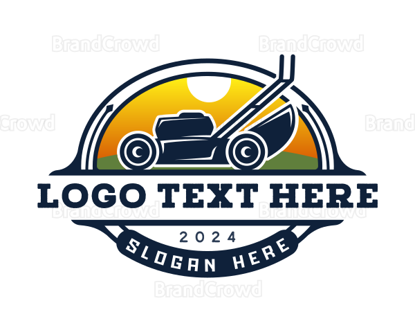 Lawn Mower Landscaping Garden Logo