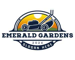 Lawn Mower Landscaping Garden logo design