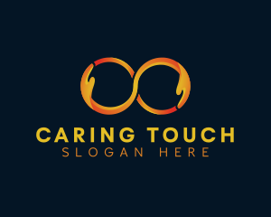 Caregiver - Infinity Unity Hands logo design