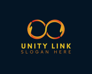 Infinity Unity Hands logo design