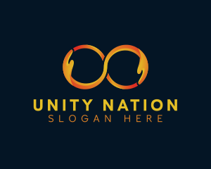 Infinity Unity Hands logo design