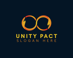 Infinity Unity Hands logo design