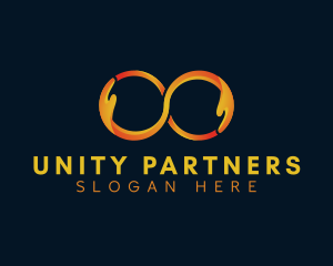 Infinity Unity Hands logo design