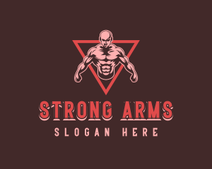 Strong Muscle Man logo design