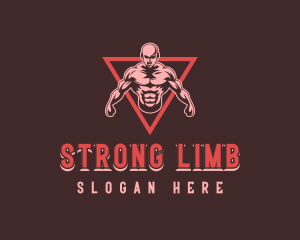 Strong Muscle Man logo design