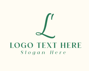 Green Cursive Lettermark Logo