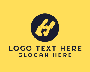 Yellow - Yellow Bolt H logo design