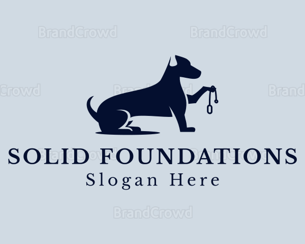 Dog Leash Pet Logo