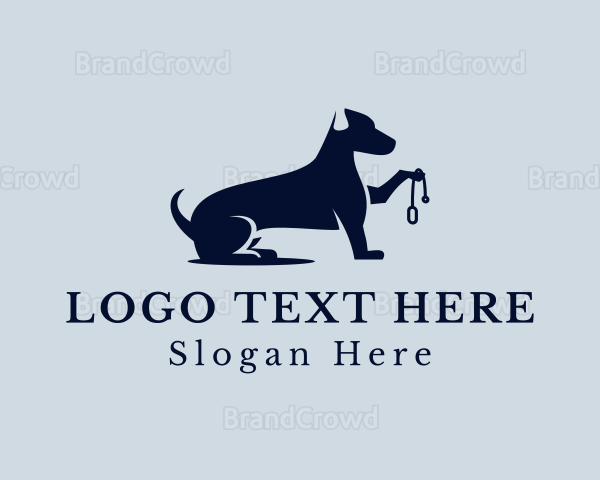 Dog Leash Pet Logo