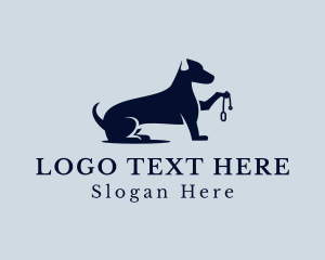 Dobermann - Dog Leash Pet logo design
