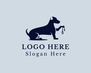 Dog Leash Pet Logo