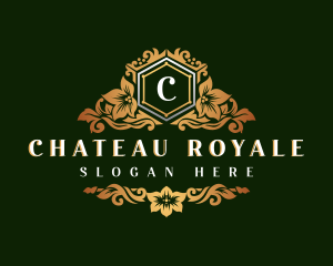 Royal Floral Shield logo design