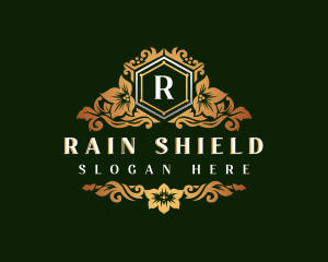 Royal Floral Shield logo design