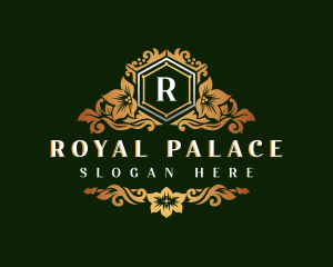 Royal Floral Shield logo design