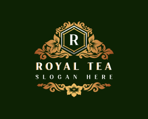 Royal Floral Shield logo design