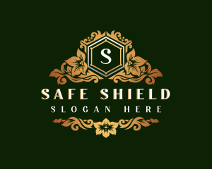 Royal Floral Shield logo design