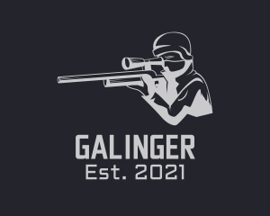 Rifle - Soldier Sniper Hunter logo design