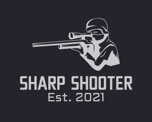 Rifle - Soldier Sniper Hunter logo design