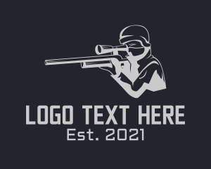 Rifle - Soldier Sniper Hunter logo design