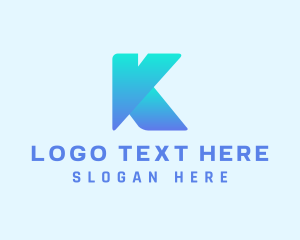 Application - Modern Gradient Company Letter K logo design