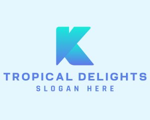 Modern Gradient Company Letter K logo design