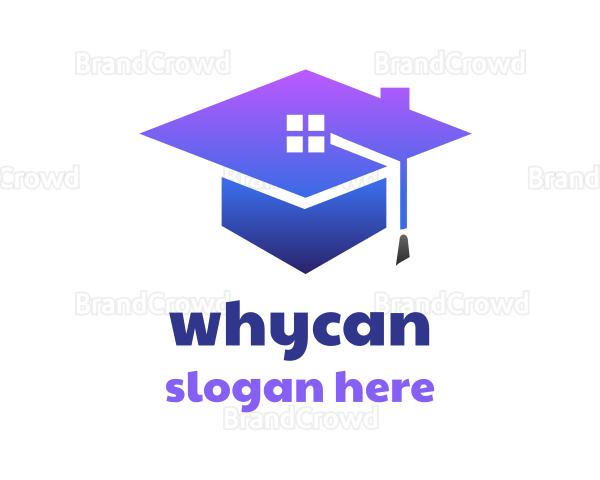 Blue Graduation House Logo