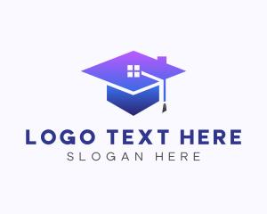 Hat - Blue Graduation House logo design