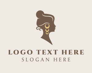 Precious - Brown Lady Earrings logo design