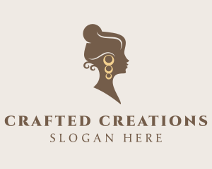 Brown Lady Earrings logo design