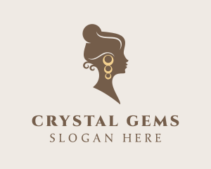 Brown Lady Earrings logo design