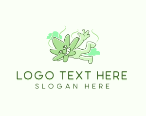 High - Marijuana Leaf Cannabis logo design