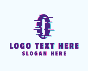 Anaglyph - Cyber Glitch Letter O logo design