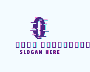 Cyber Glitch Letter O Logo