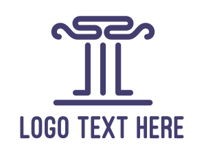 Court - Modern Pillar Outline logo design