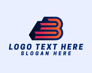 3d - Gradient App Letter B logo design