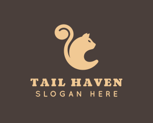 Tail - Brown Cat Tail logo design