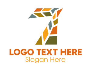 Shattered - Mosaic Number 7 logo design