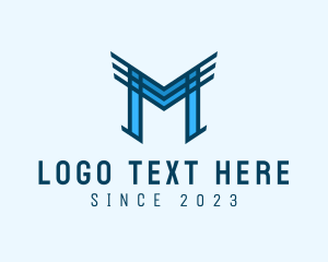 Aircraft - Airline Wings Letter M logo design